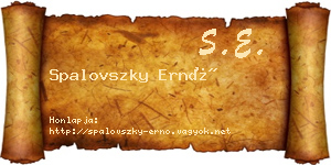 Spalovszky Ernő névjegykártya