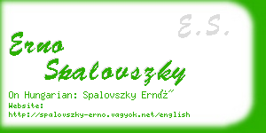 erno spalovszky business card